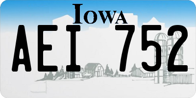 IA license plate AEI752