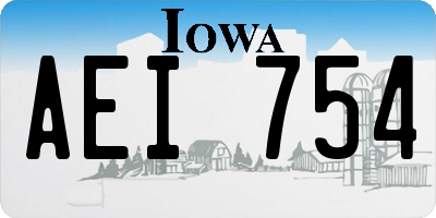 IA license plate AEI754