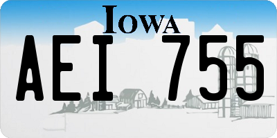 IA license plate AEI755