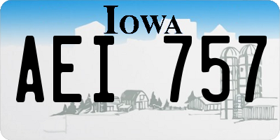 IA license plate AEI757