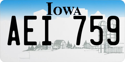 IA license plate AEI759