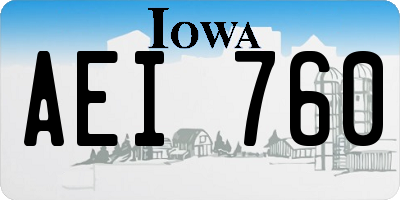 IA license plate AEI760