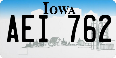 IA license plate AEI762