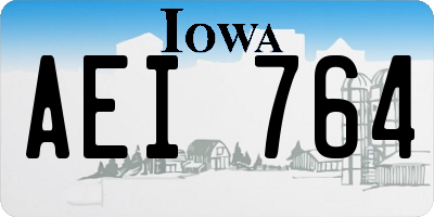 IA license plate AEI764