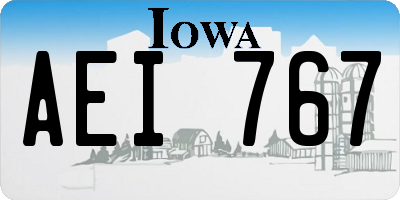 IA license plate AEI767