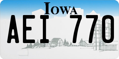 IA license plate AEI770