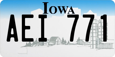 IA license plate AEI771