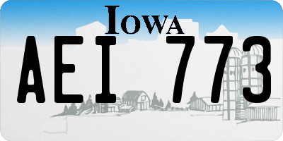 IA license plate AEI773