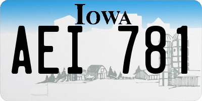 IA license plate AEI781