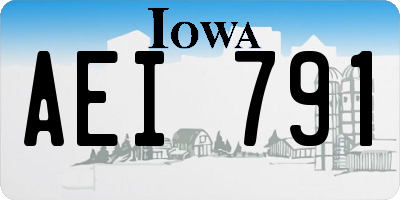 IA license plate AEI791