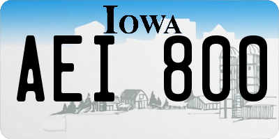 IA license plate AEI800