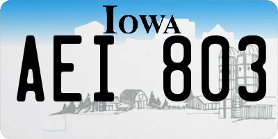 IA license plate AEI803
