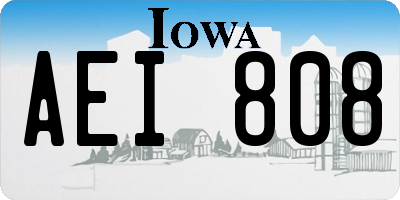 IA license plate AEI808