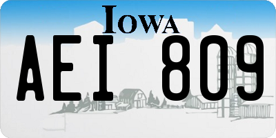 IA license plate AEI809