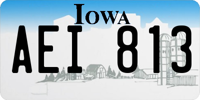 IA license plate AEI813