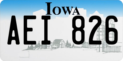 IA license plate AEI826