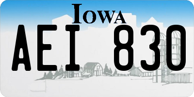 IA license plate AEI830