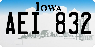 IA license plate AEI832