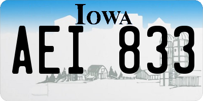 IA license plate AEI833