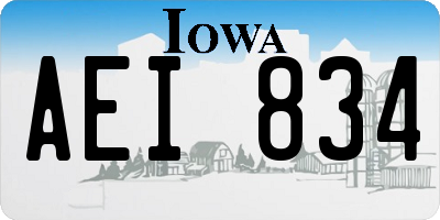 IA license plate AEI834