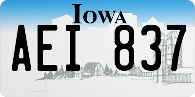 IA license plate AEI837