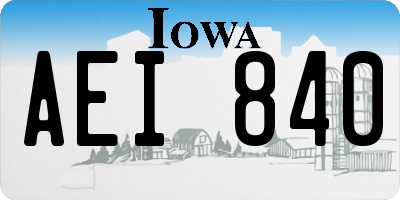IA license plate AEI840
