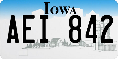 IA license plate AEI842