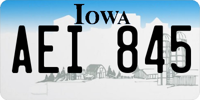 IA license plate AEI845
