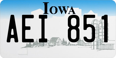 IA license plate AEI851