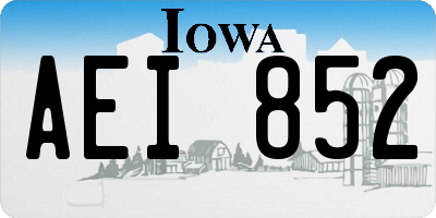 IA license plate AEI852