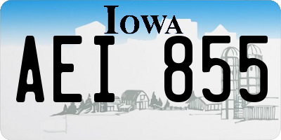 IA license plate AEI855
