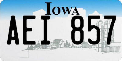 IA license plate AEI857