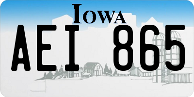 IA license plate AEI865