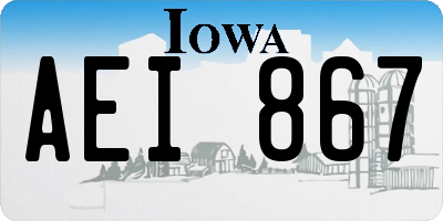 IA license plate AEI867