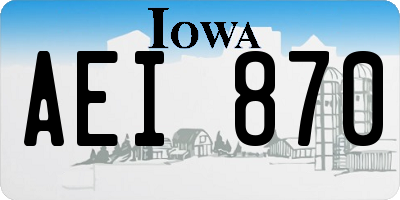 IA license plate AEI870