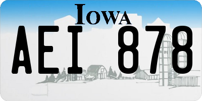 IA license plate AEI878