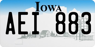 IA license plate AEI883