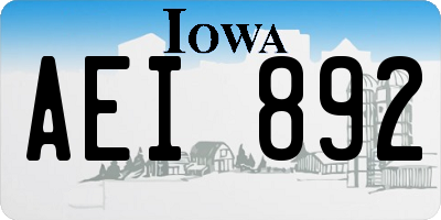 IA license plate AEI892