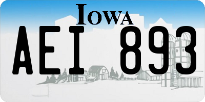 IA license plate AEI893
