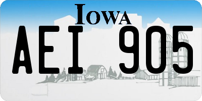 IA license plate AEI905