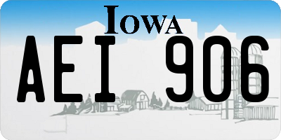 IA license plate AEI906