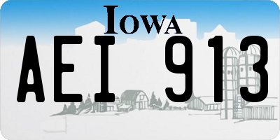 IA license plate AEI913