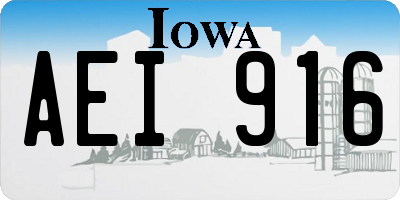 IA license plate AEI916