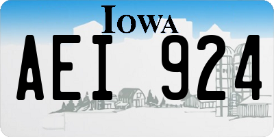IA license plate AEI924