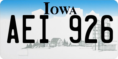IA license plate AEI926