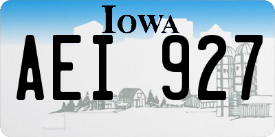 IA license plate AEI927