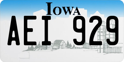 IA license plate AEI929