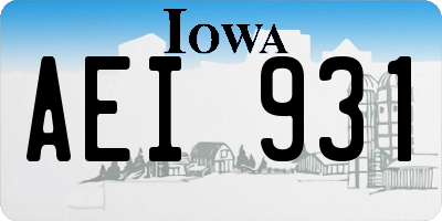 IA license plate AEI931