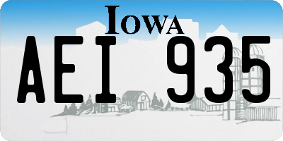 IA license plate AEI935