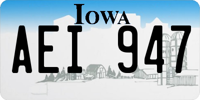 IA license plate AEI947